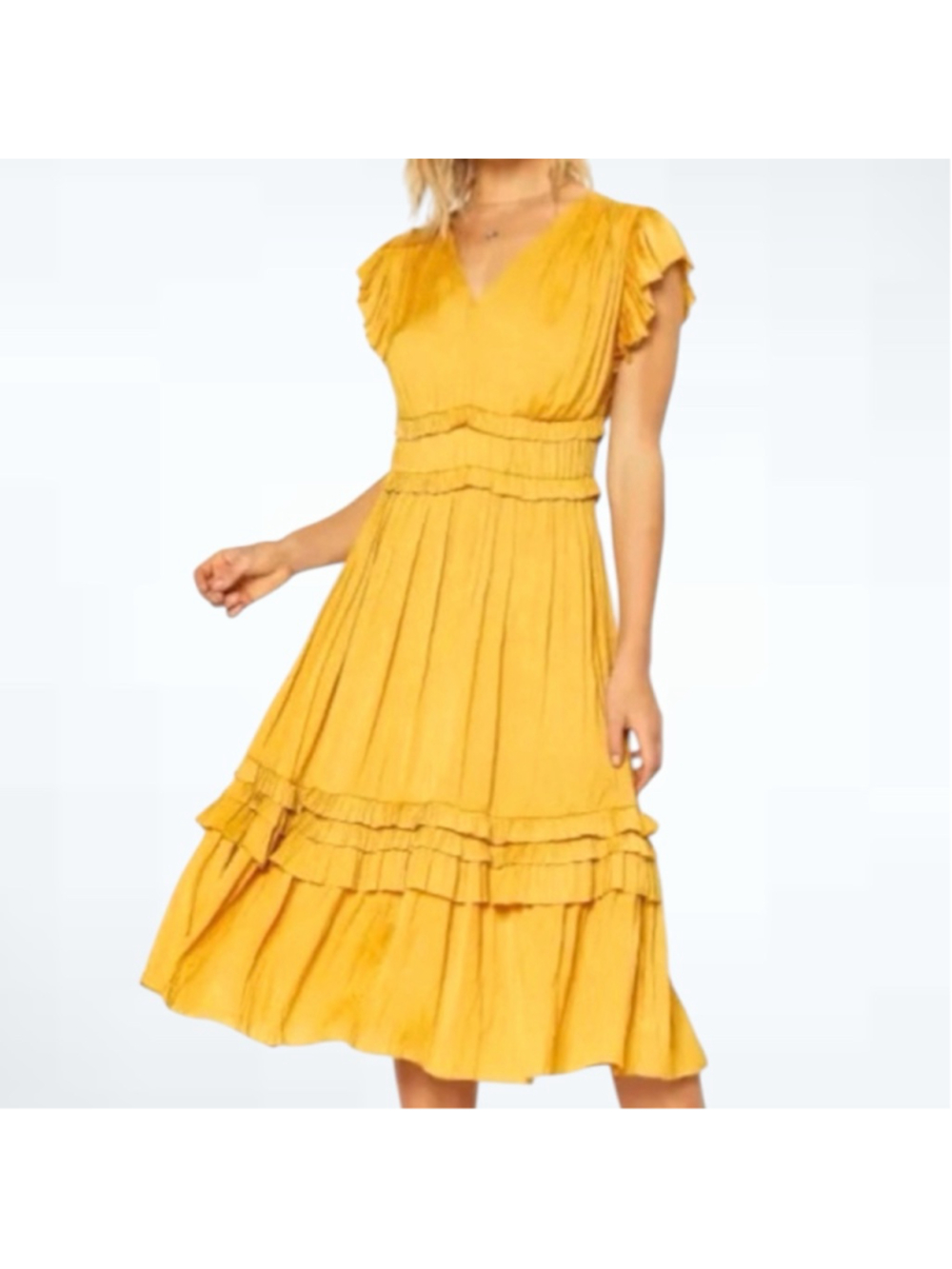 Women’s Current Air Sereia Midi Dress in Yellow Size XL